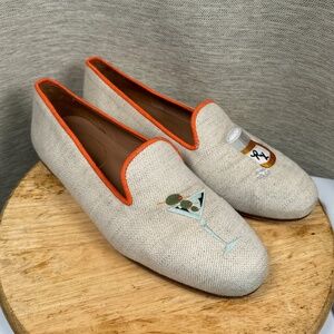 Stubbs & Wootton Martini RX Pills Embroidered Linen Slippers Shoes Mens US 13